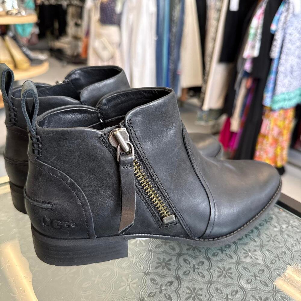 New Without Box Ugg Black Ankle Boots Size 7.5
